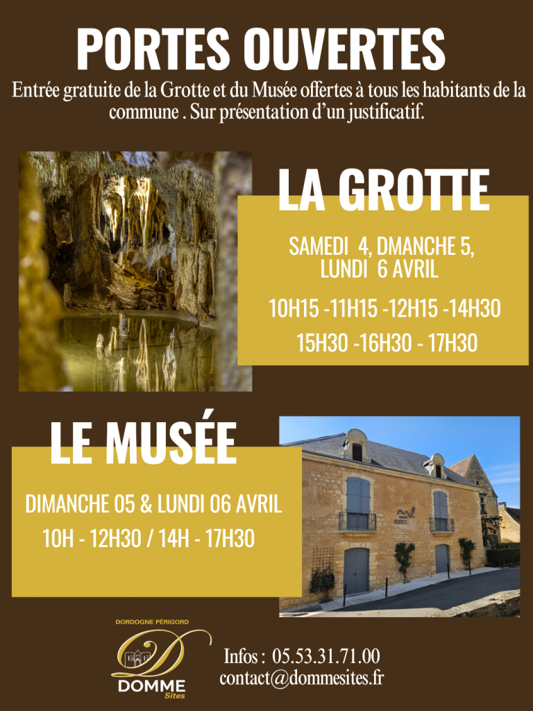 Journée portes ouvertes des sites de Domme avec les horaires